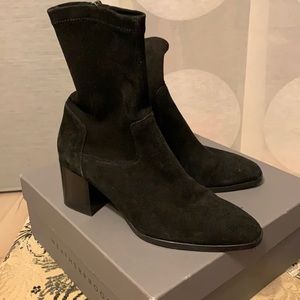 Black suede sock boots